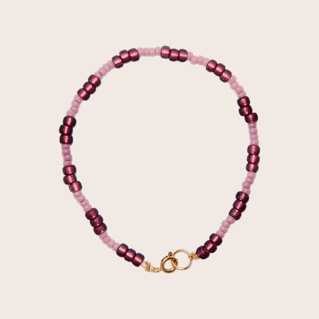 Ellen - Bordeaux roze kralen armband
