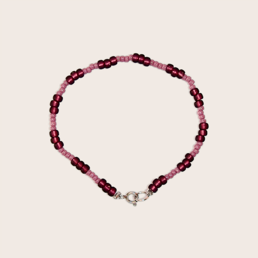 Ellen - Bordeaux roze kralen armband