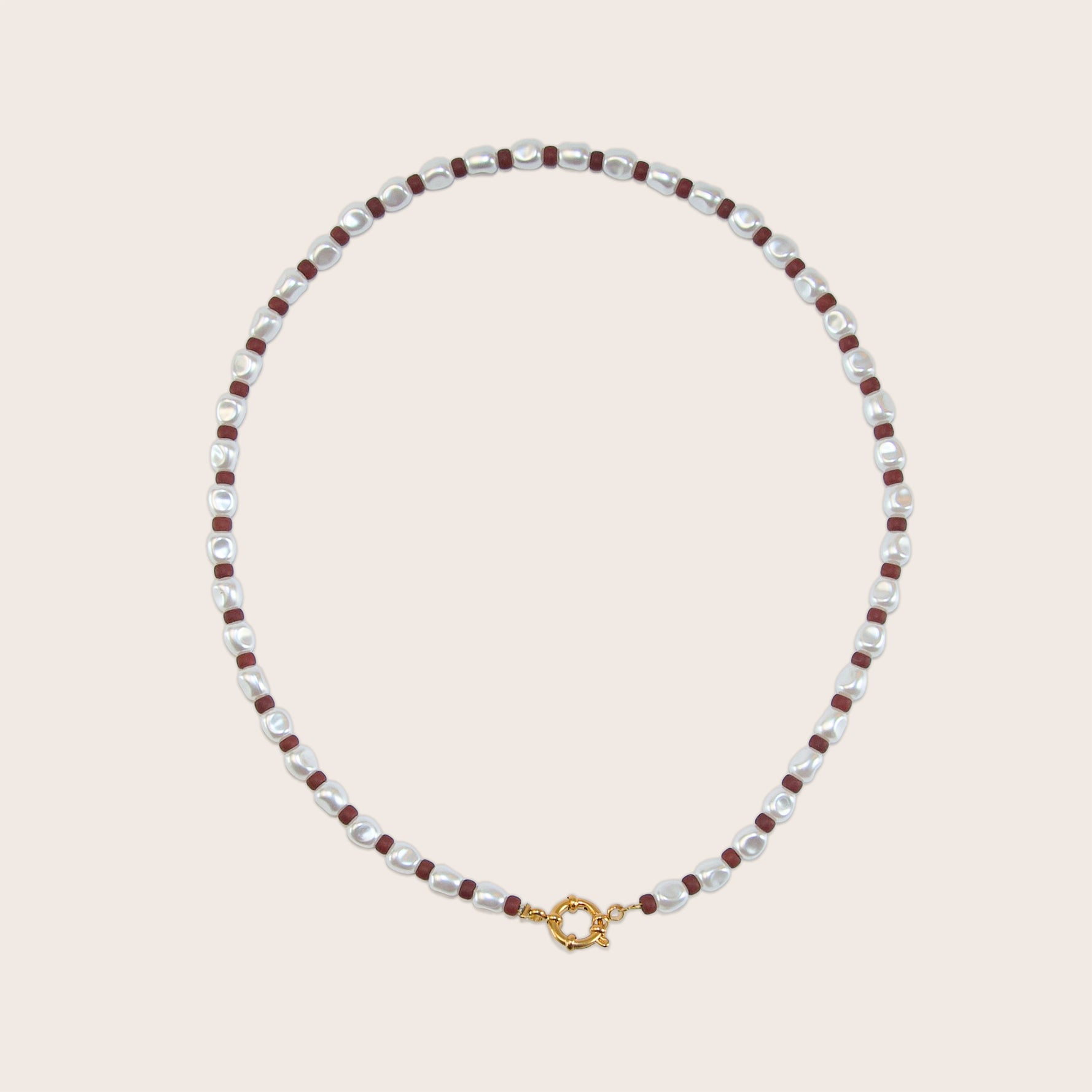 Heleen - Parel bruin ketting