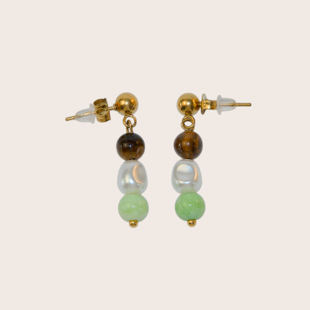 Renate - Kralen oorbel met parel